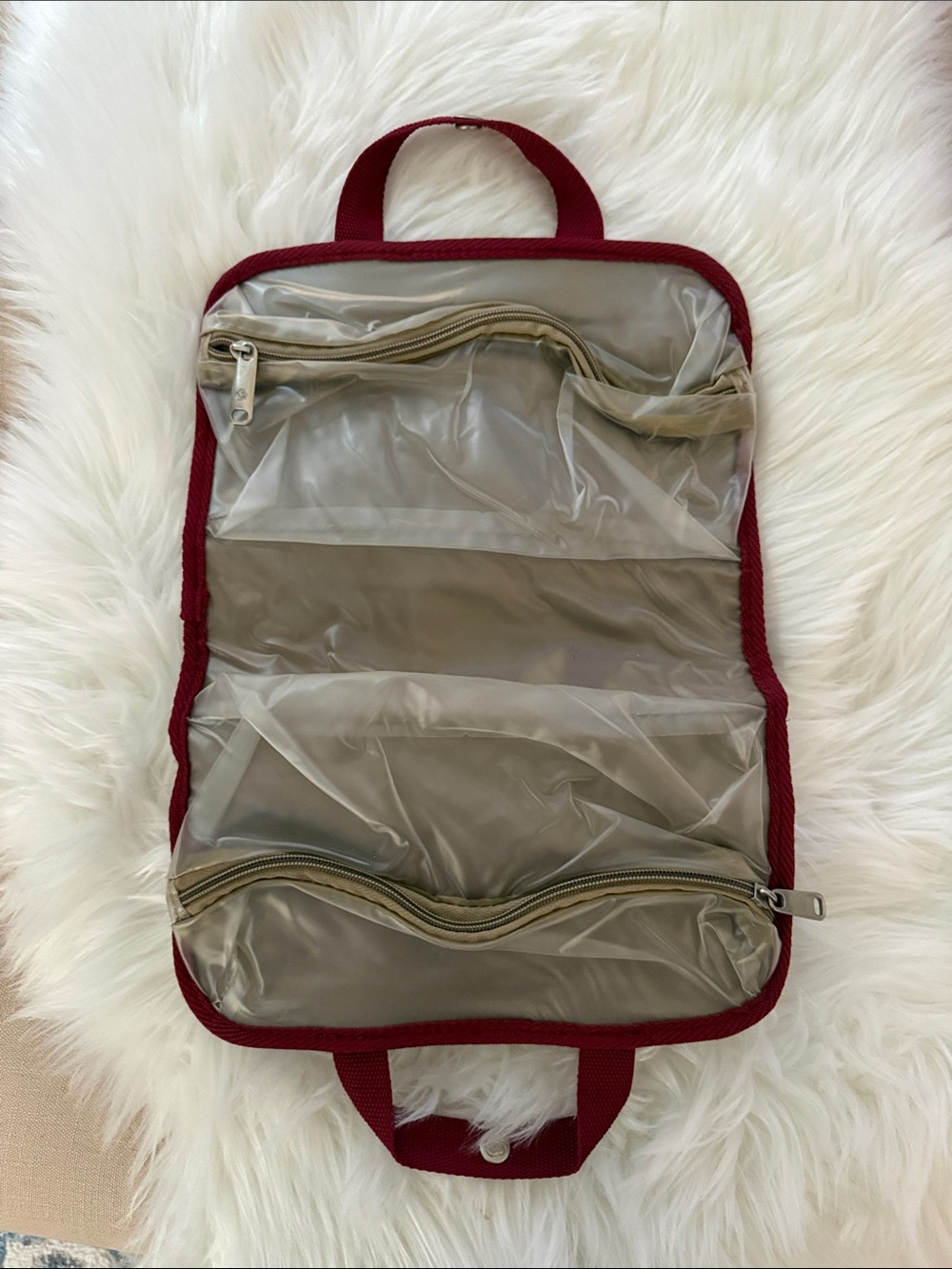 Samsonite Toiletry Cosmetic Case Bag Burgundy NWT - Picture 3 of 4